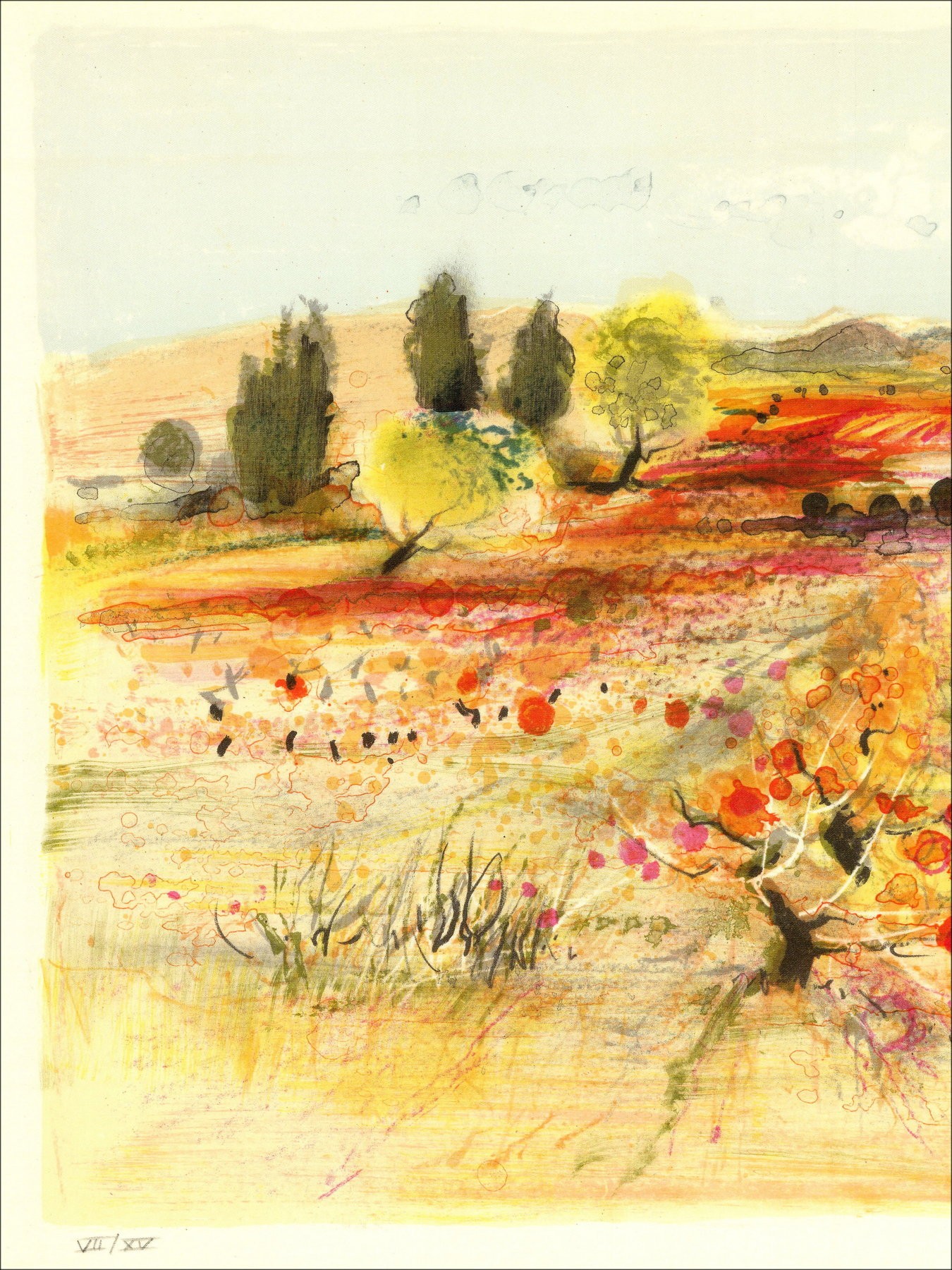 Michel Jouenne – Champ Provençale, litografia firmata