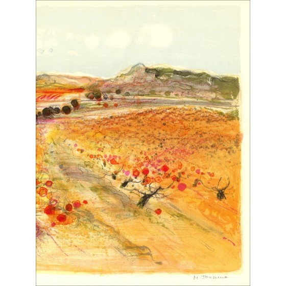 Michel Jouenne – Campo provenzal, litografía firmada