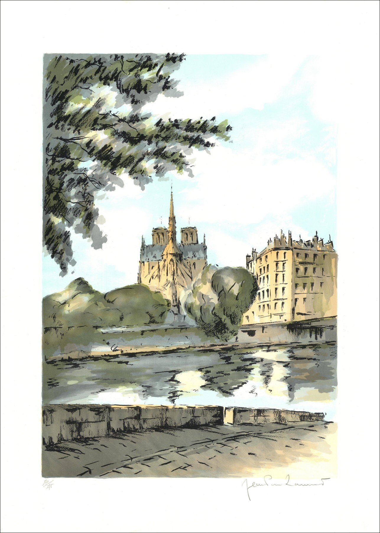Jean Pierre Laurent – Notre Dame, Paris, lithographie