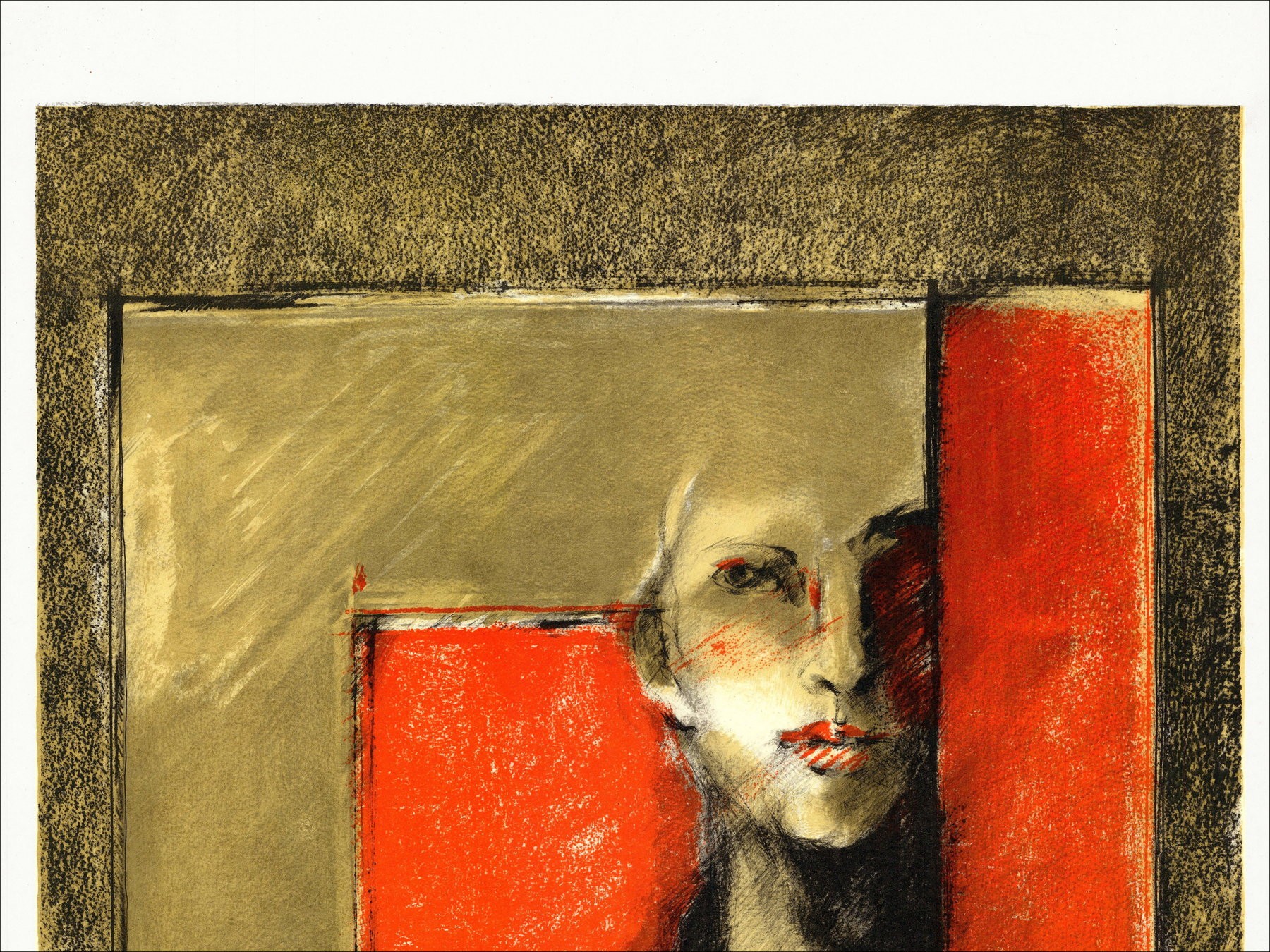 Michèle-Lachs - Porträt der Frau, unterzeichnete Lithographie