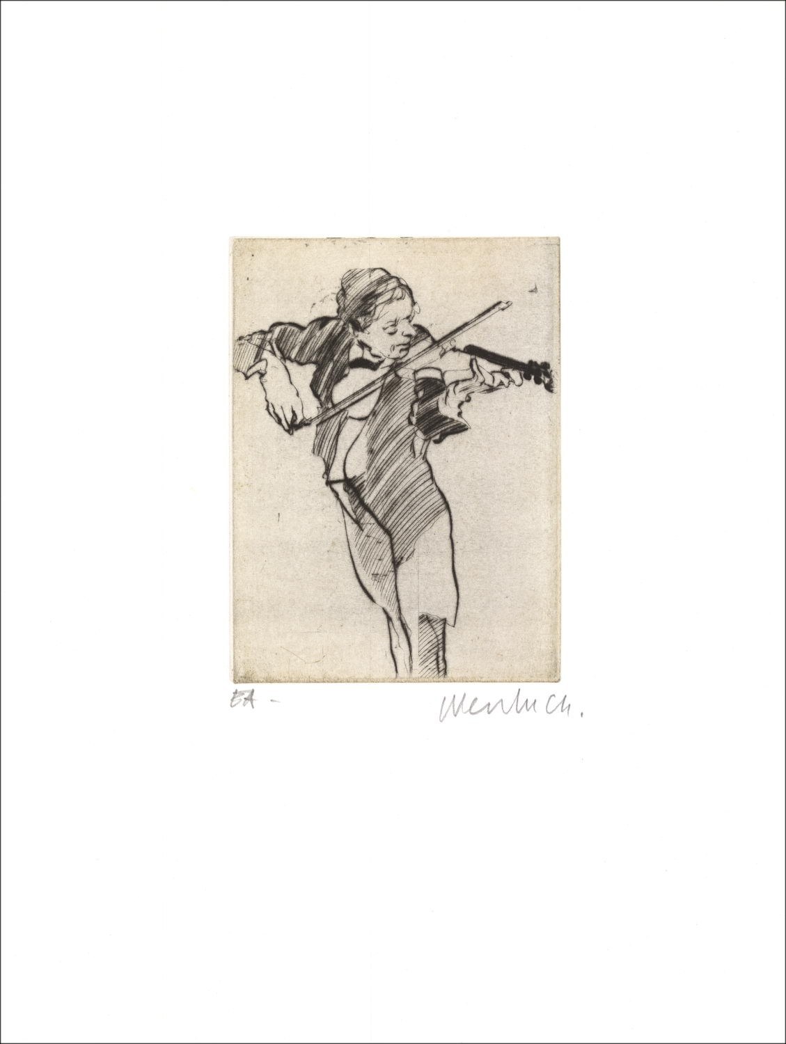 Acheter Le petit violoniste Claude WEISBUCH Gravure originale