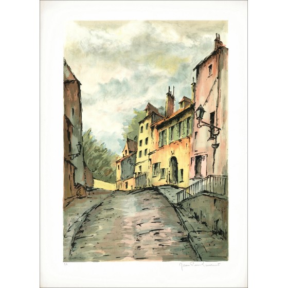 Jean Pierre Laurent - de straat, ondertekende lithografie