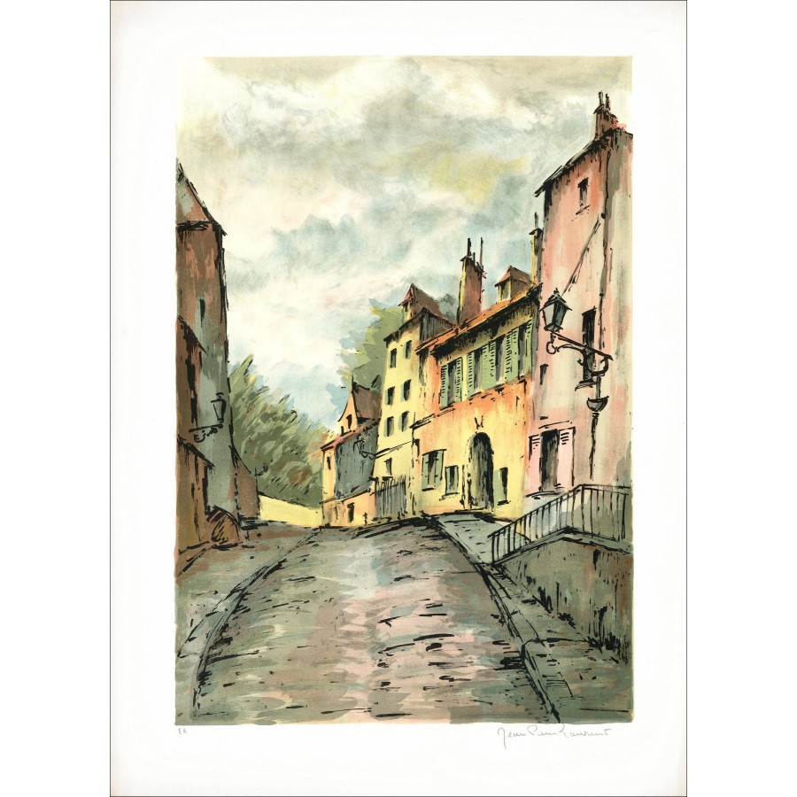 Jean Pierre Laurent – La Rue, litografia firmata