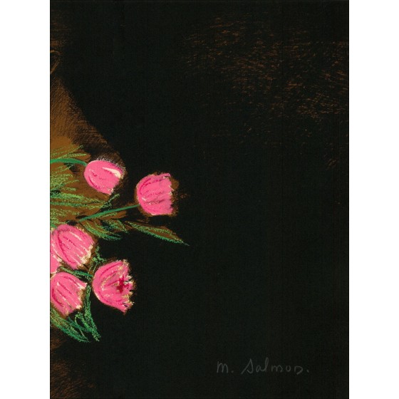 Michèle Salmon - Donne con tulipani, lavoro firmato
