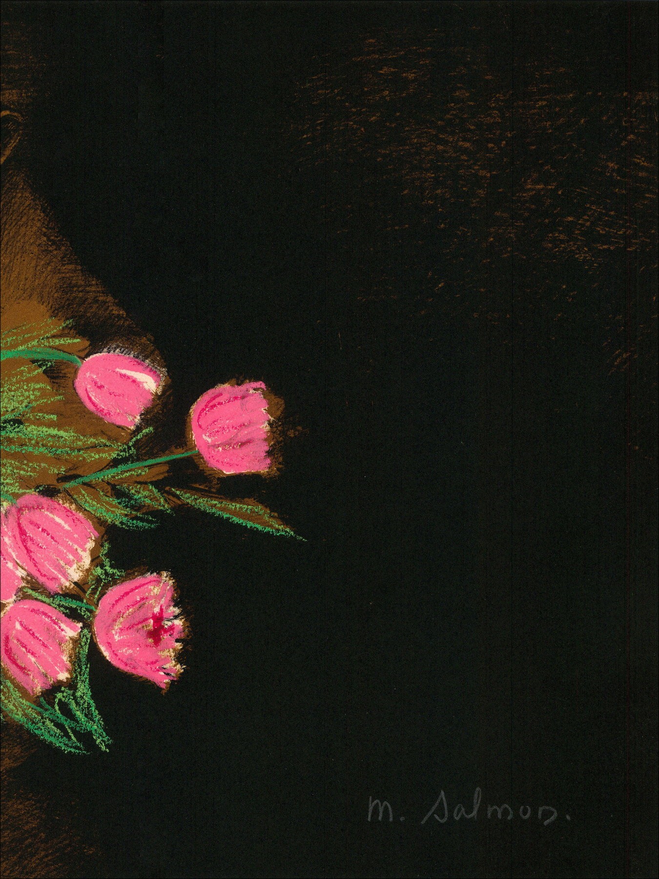 Michèle Salmon – Women with tulips, signed work