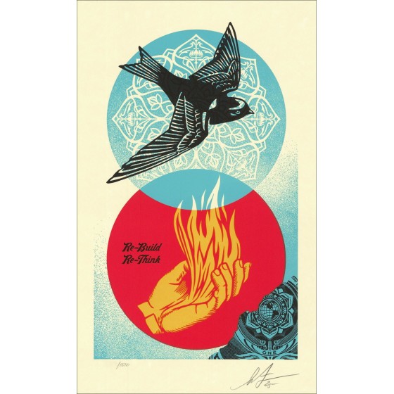 Shepard Fairey (Obey) – Re-Build/Re-Think 2025 Screenprint Letterpress