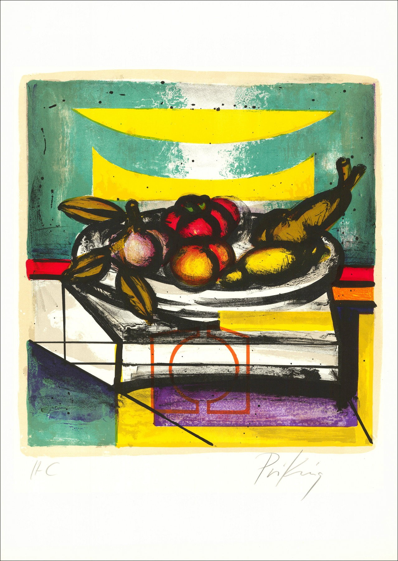 Frantz Prinking - Still Life, Litografia firmata