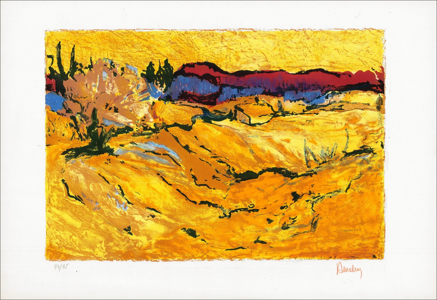 Louis Amalvy – Les Baux, litógrafo firmado