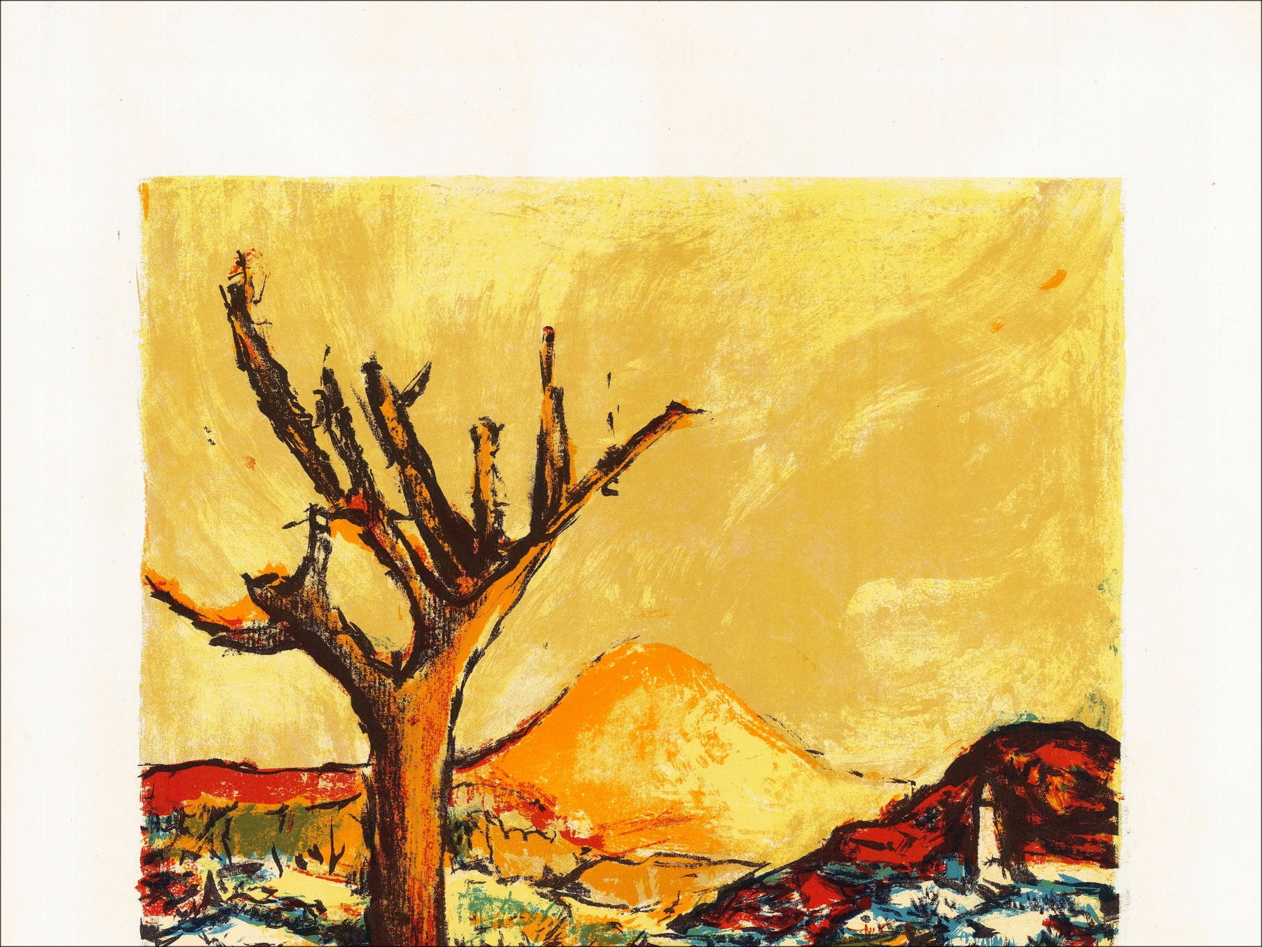 Louis Amalvy – Provencal road, lithography signed