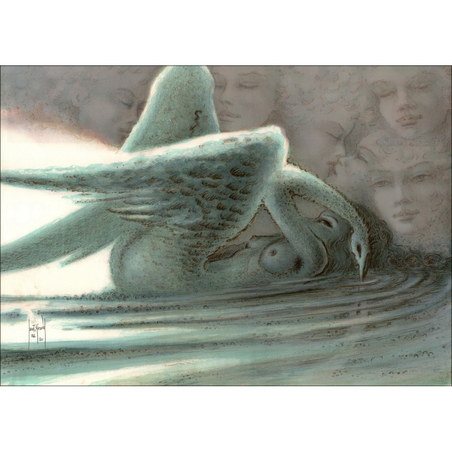 Françis SAINT-GENIES - Original Lithograph "The Swan"