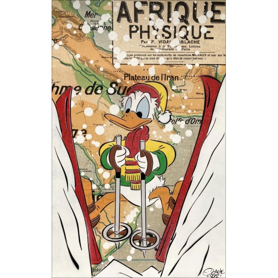 Dezache - Donald Duck sotto la neve, pittura