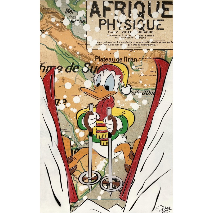 Dezache – Donald Duck under the snow, painting