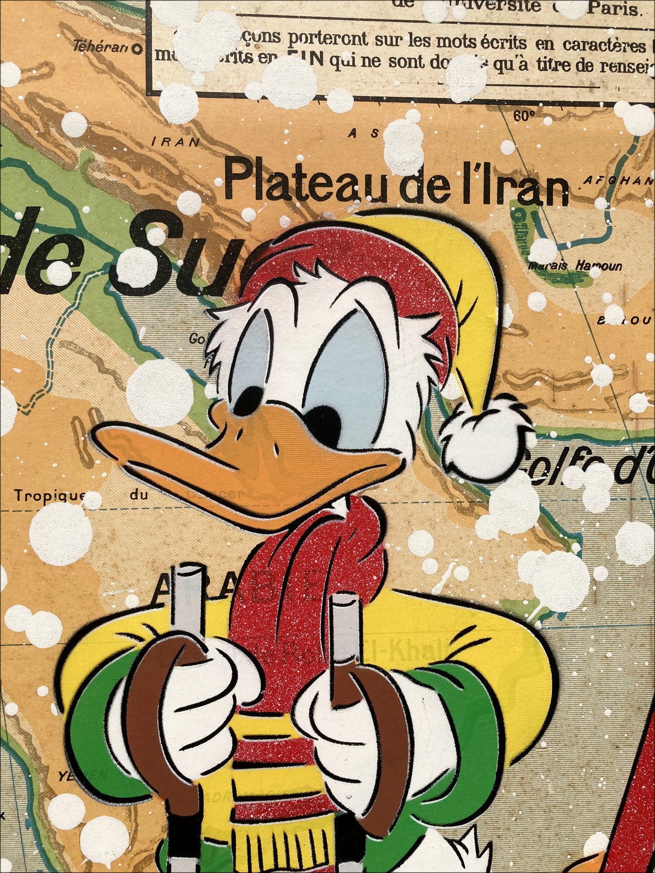 Dezache – Donald Duck under the snow, painting