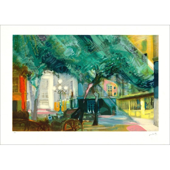 Paul Ambille - Eangstodberg-Platz, original signierte Lithographie