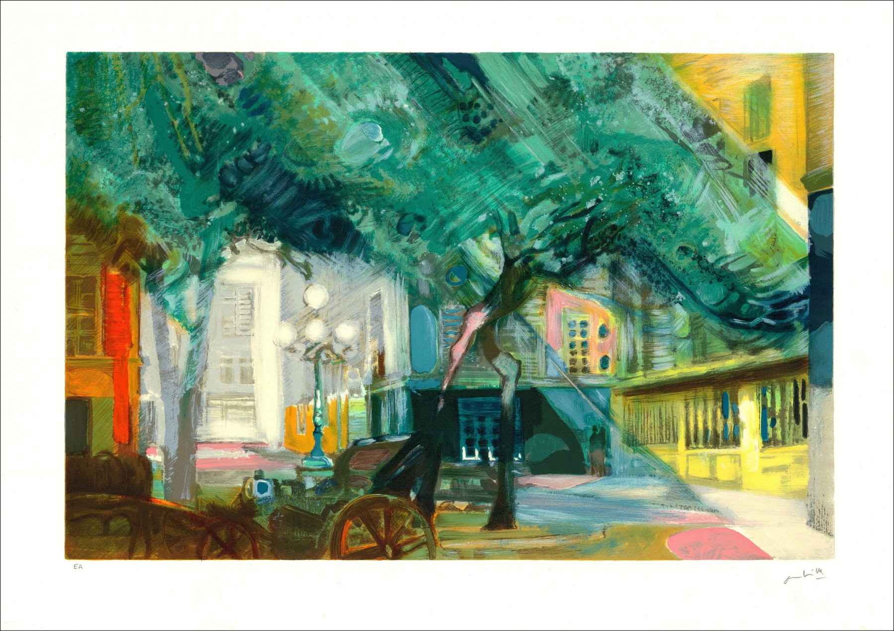 Paul Ambille – Place de Furstemberg, lithographie originale signée