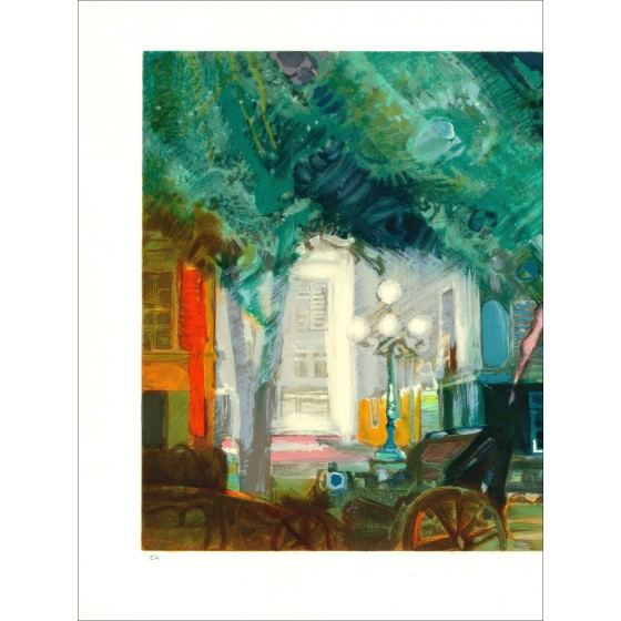 Paul Ambille - Square Furstemberg, Litografia firmata originale