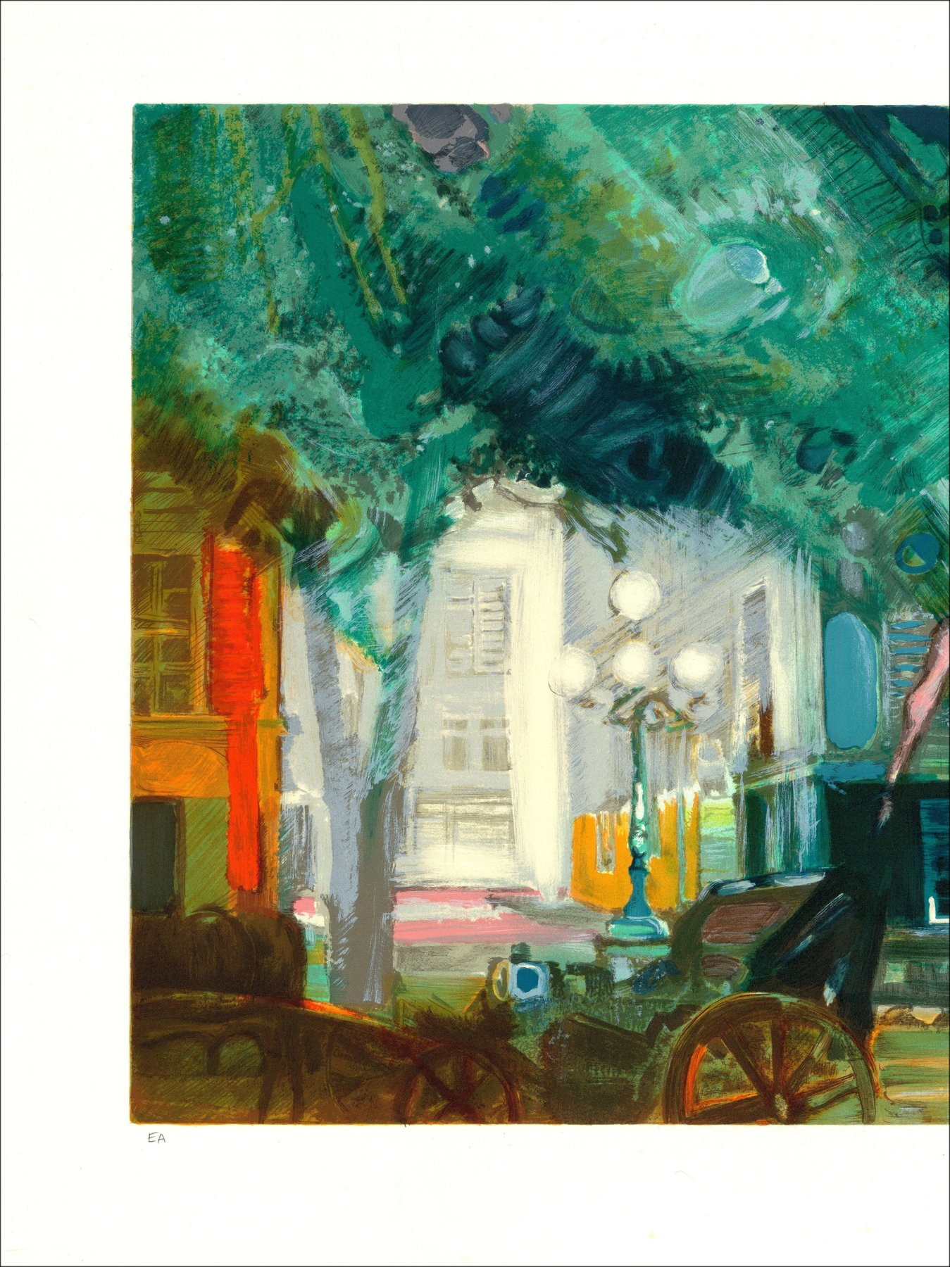 Paul Ambille - Eangstodberg-Platz, original signierte Lithographie