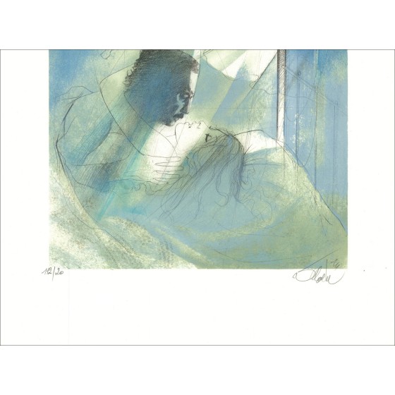 Jean-Baptiste Valadié – The storm, lithography