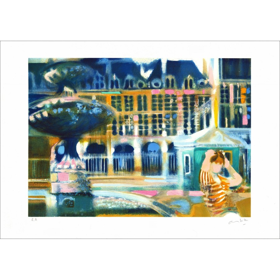 Paul Ambille - Place des Vogesen, Lithographie
