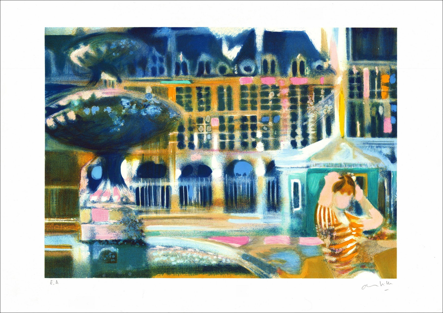 Paul Ambille – Place des Vosges, lithography