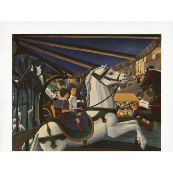 Serge Fiorio – Le grand cheval blanc du manège, lithographie