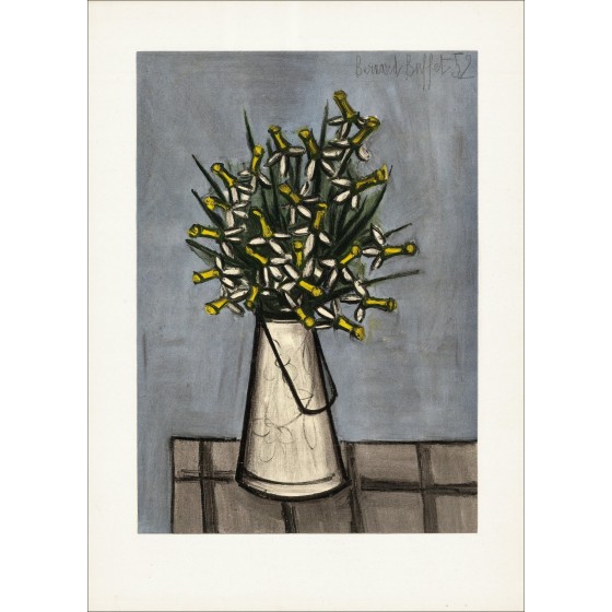 Bernard Buffet – Daffodil Bouquet, litografía