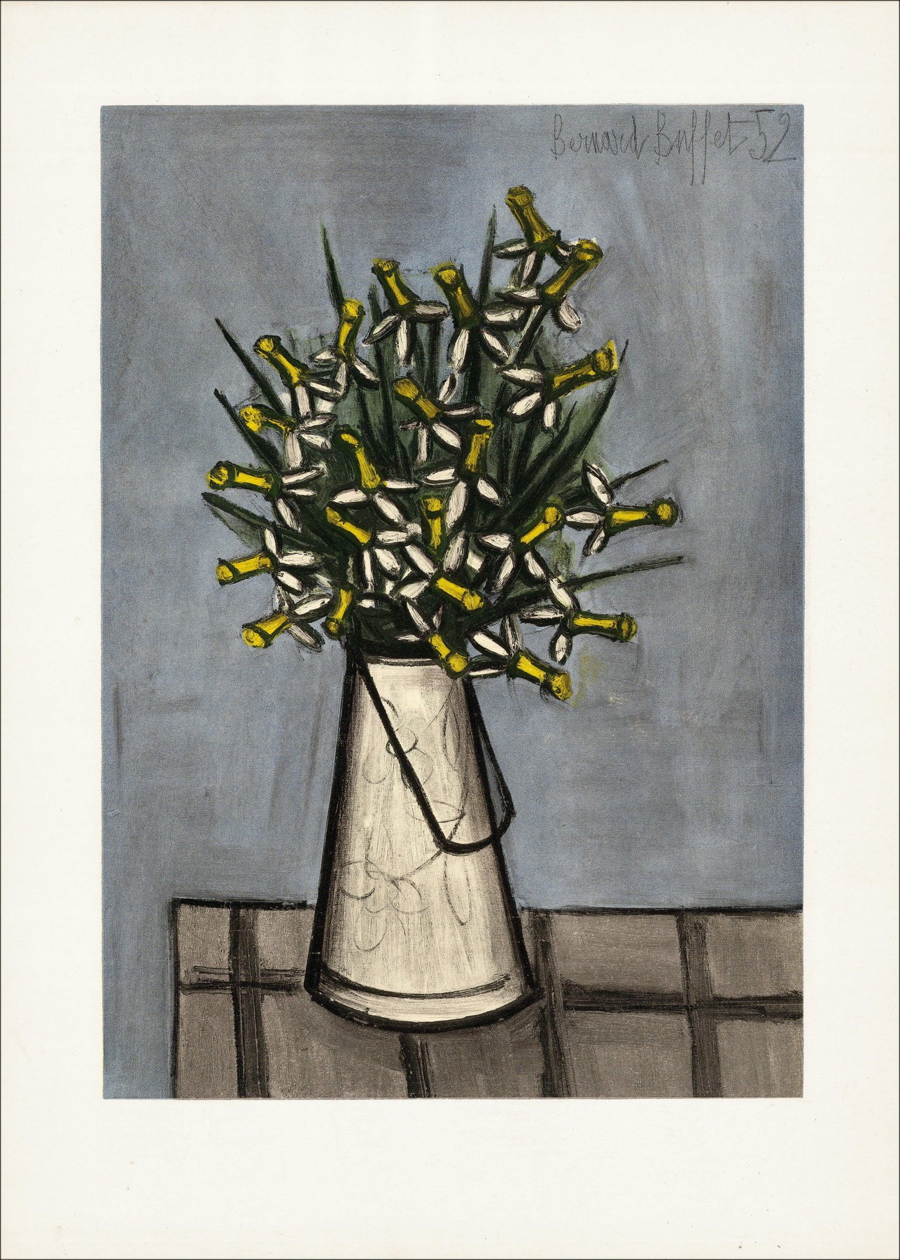 Bernard Buffet – Daffodil Bouquet, litografía