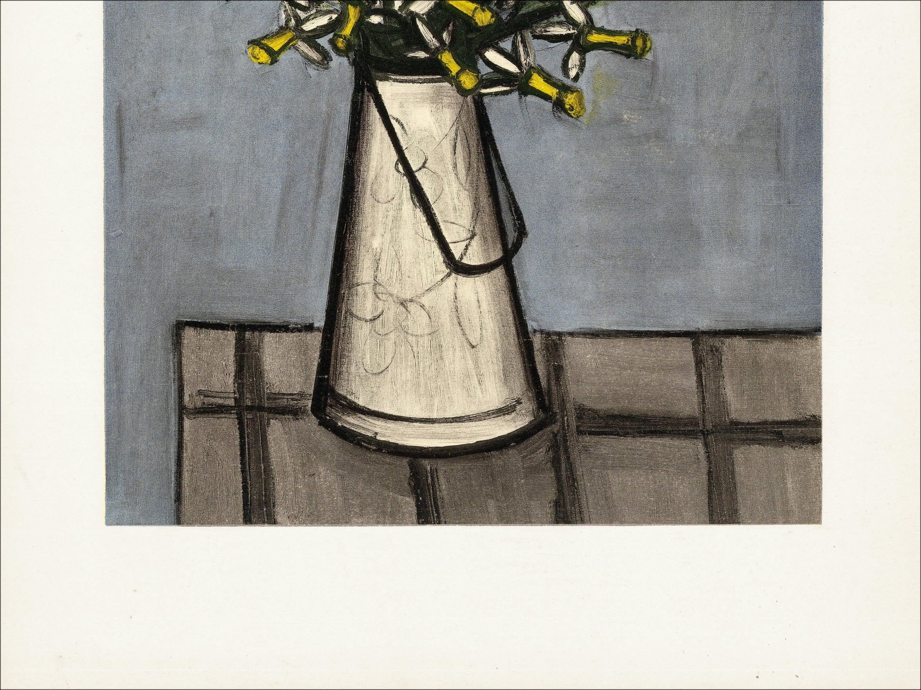 Bernard Buffet - Blumenstrauß von Jonquilles, Lithographie