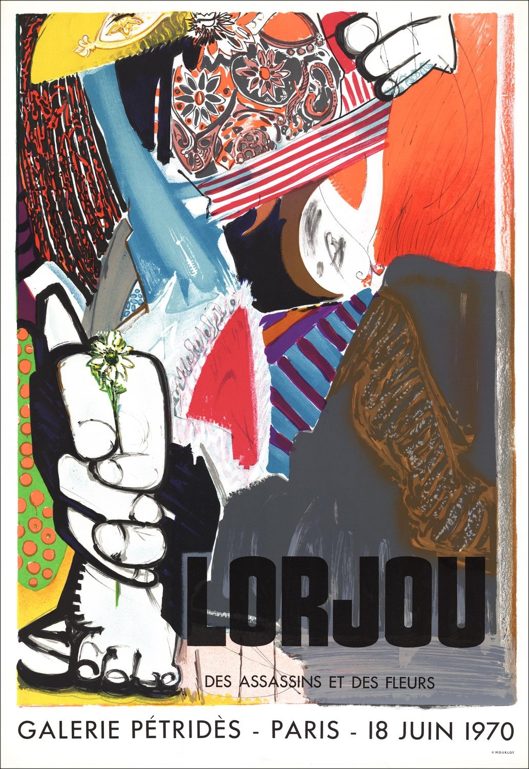 Bernard Lorjou - Lithographie "Ausstellung, Pedridegalerie, Paris" 78x53cm - 1970 - Original Poster Mourlot