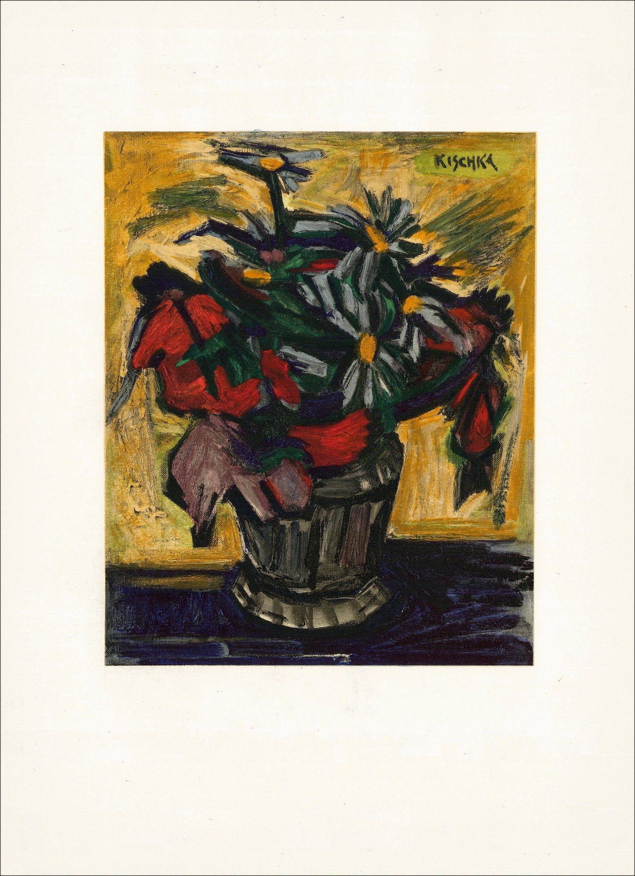 KISCHKA Isis - Lithoschuim "Boeket" - 45x32cm - 1958