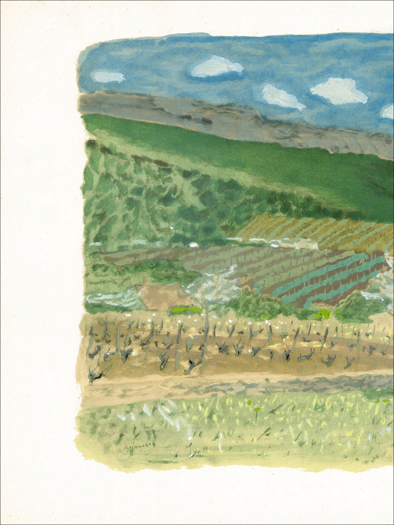 Maurice Brianchon - door onze wijngaarden van Savoye, lithografie