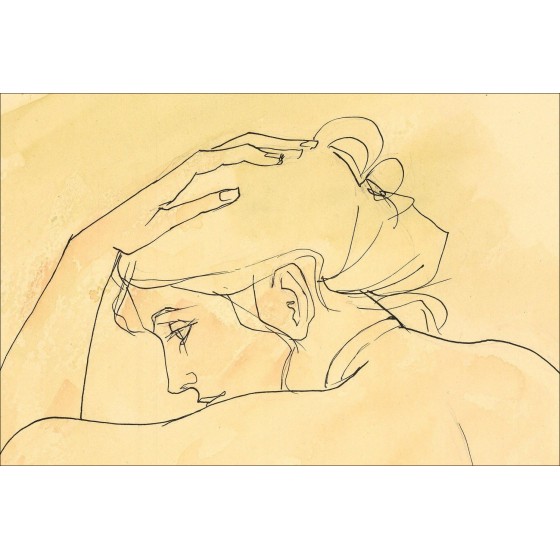 Guily Joffrin – Mujer, acuarela firmada