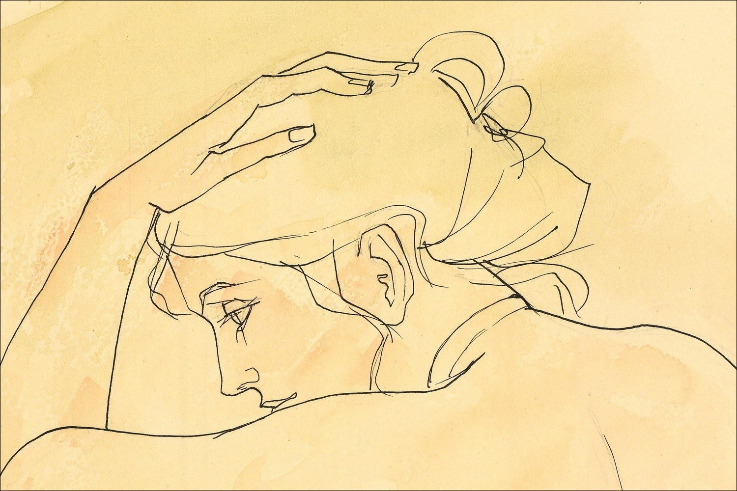 Guily Joffrin – Woman, watercolor signed