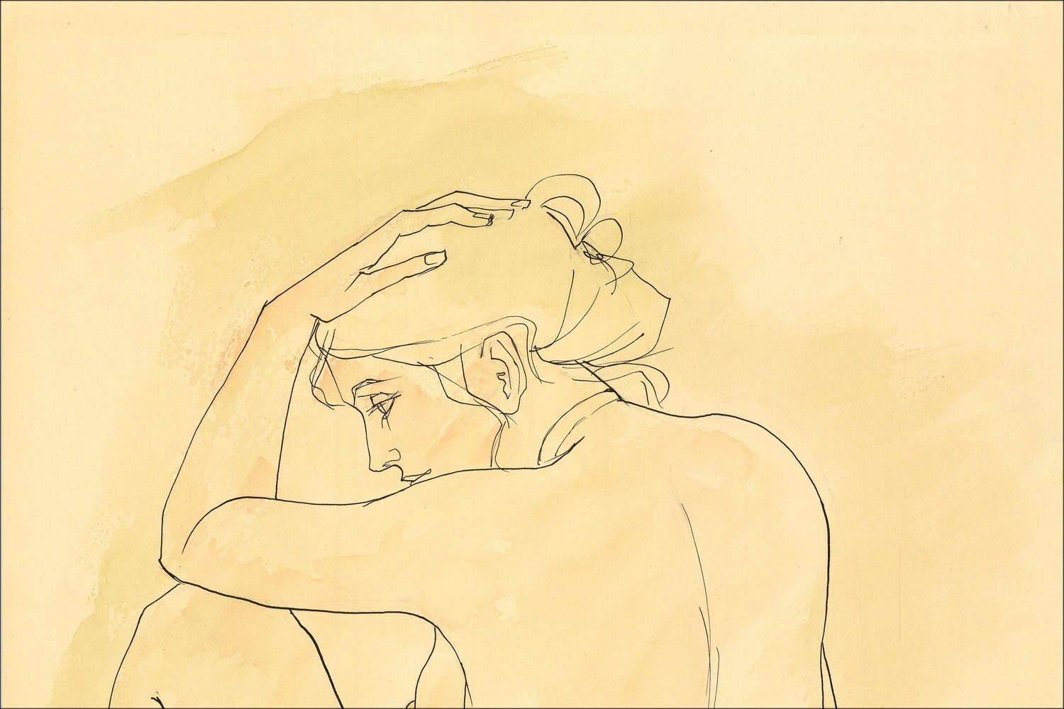 Guily Joffrin – Woman, watercolor signed
