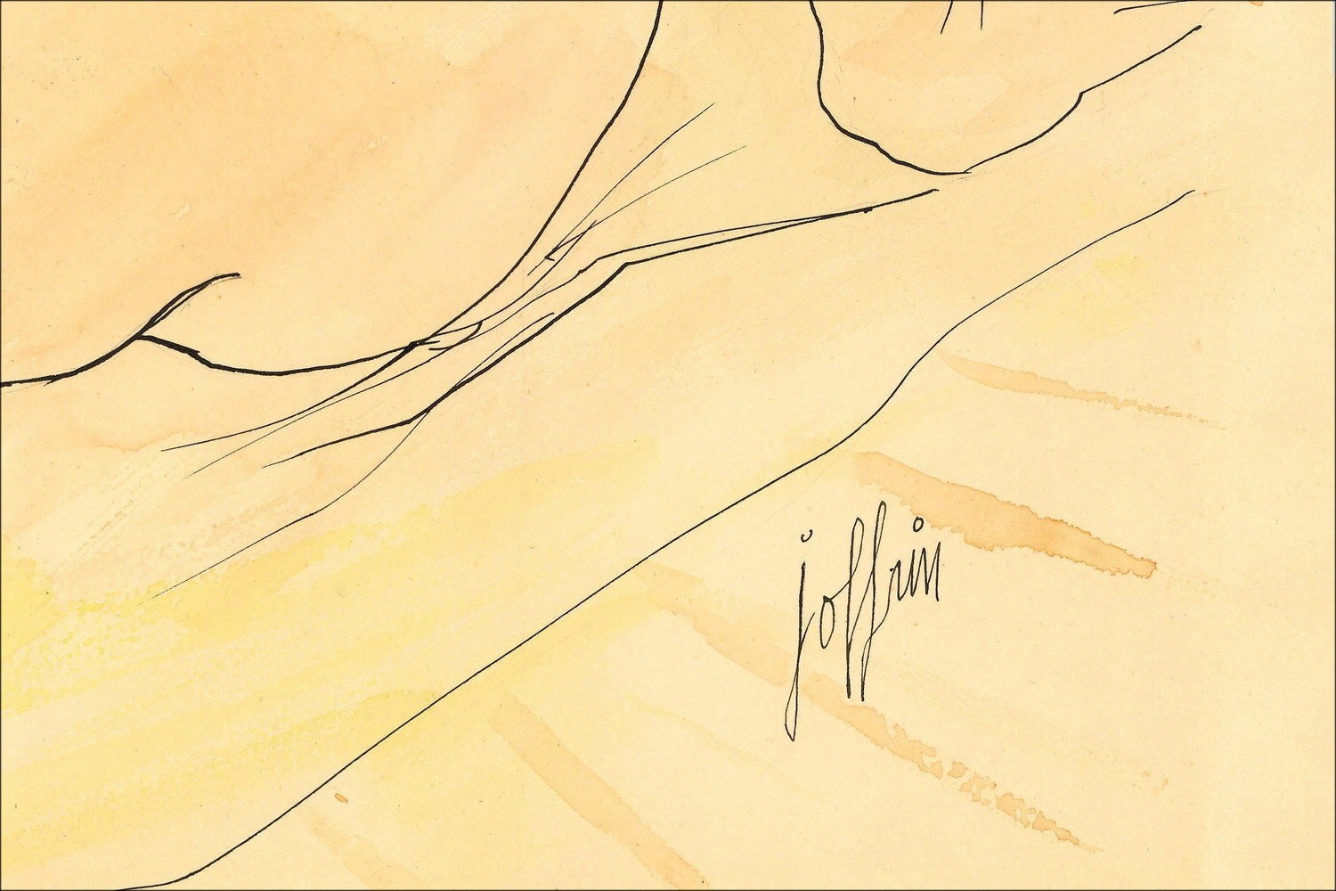 Guily Joffrin - donna, acquerello firmato