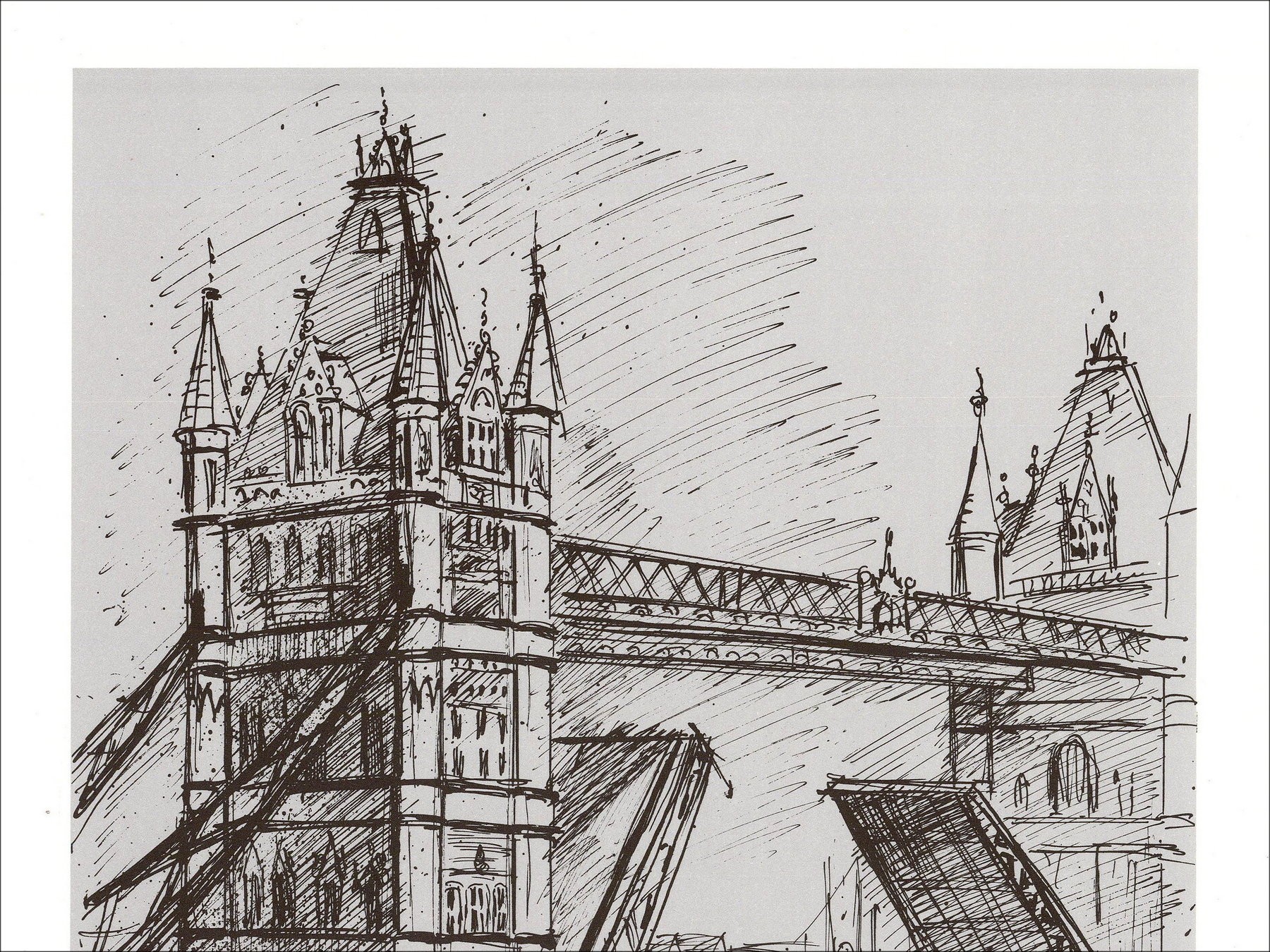 Guily Joffrin - Tower Bridge, ondertekende lithografie