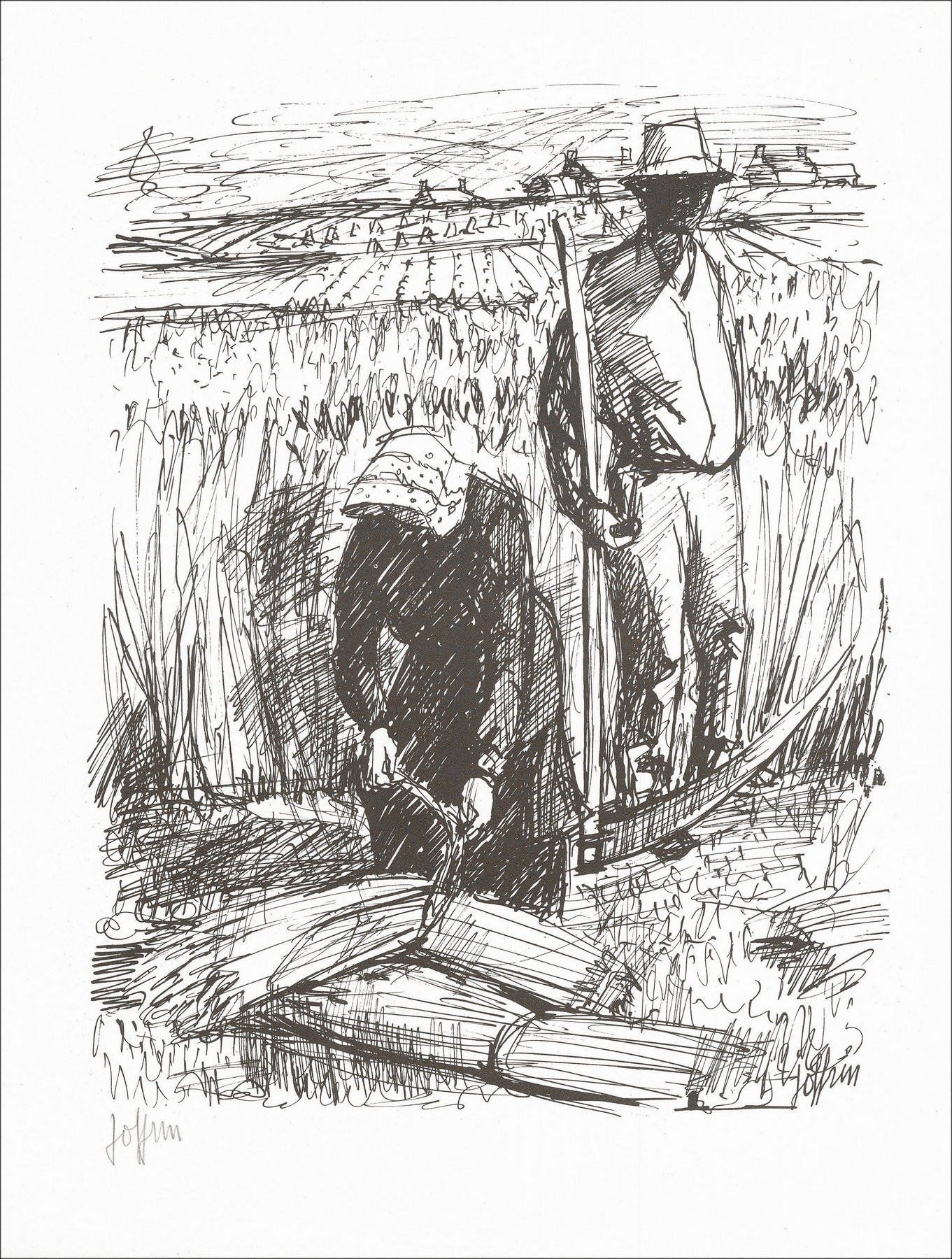 Guily Joffrin – Fenaison, lithographie signée