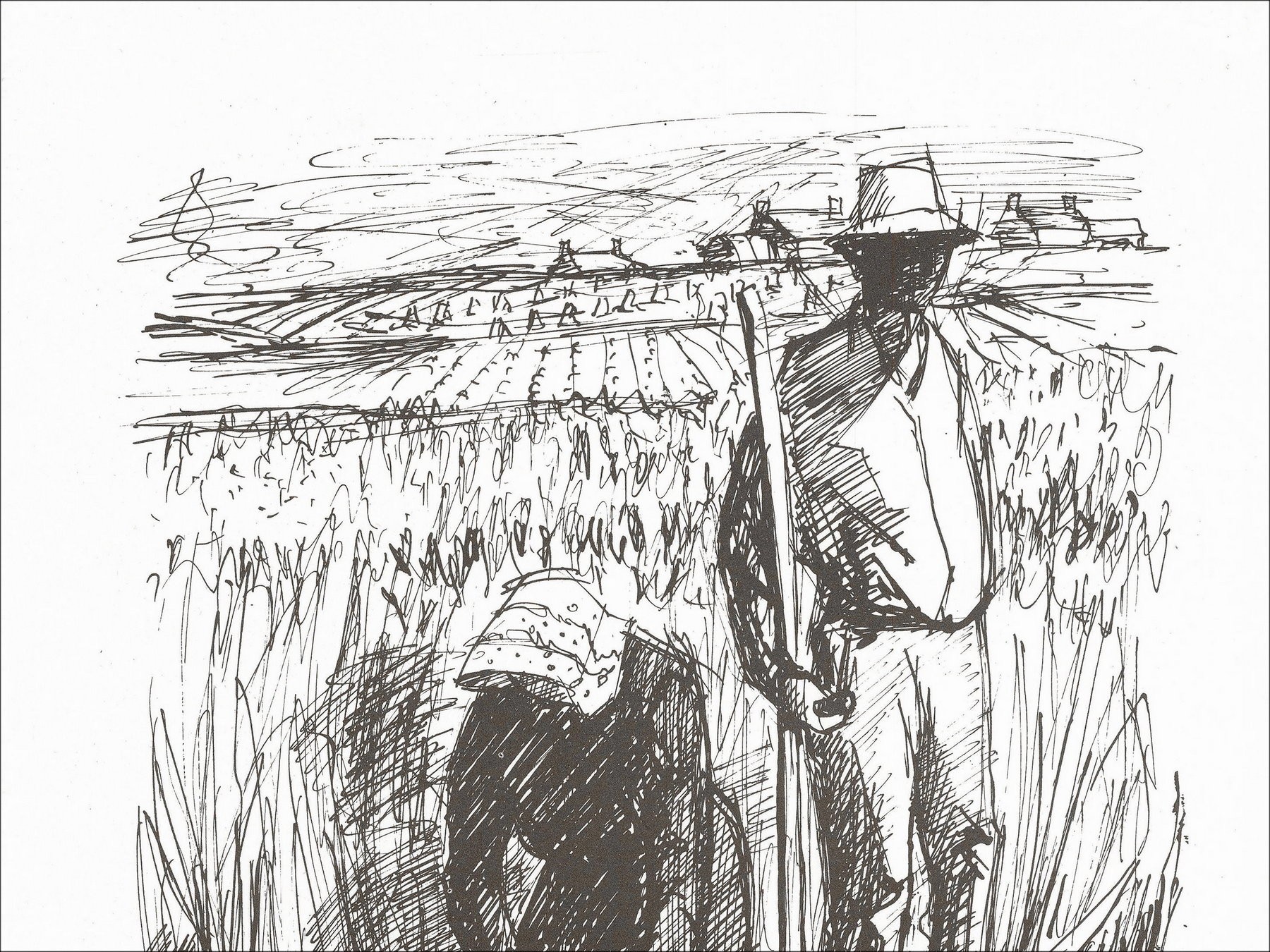 Guily Joffrin - Fenings, unterzeichnete Lithographie