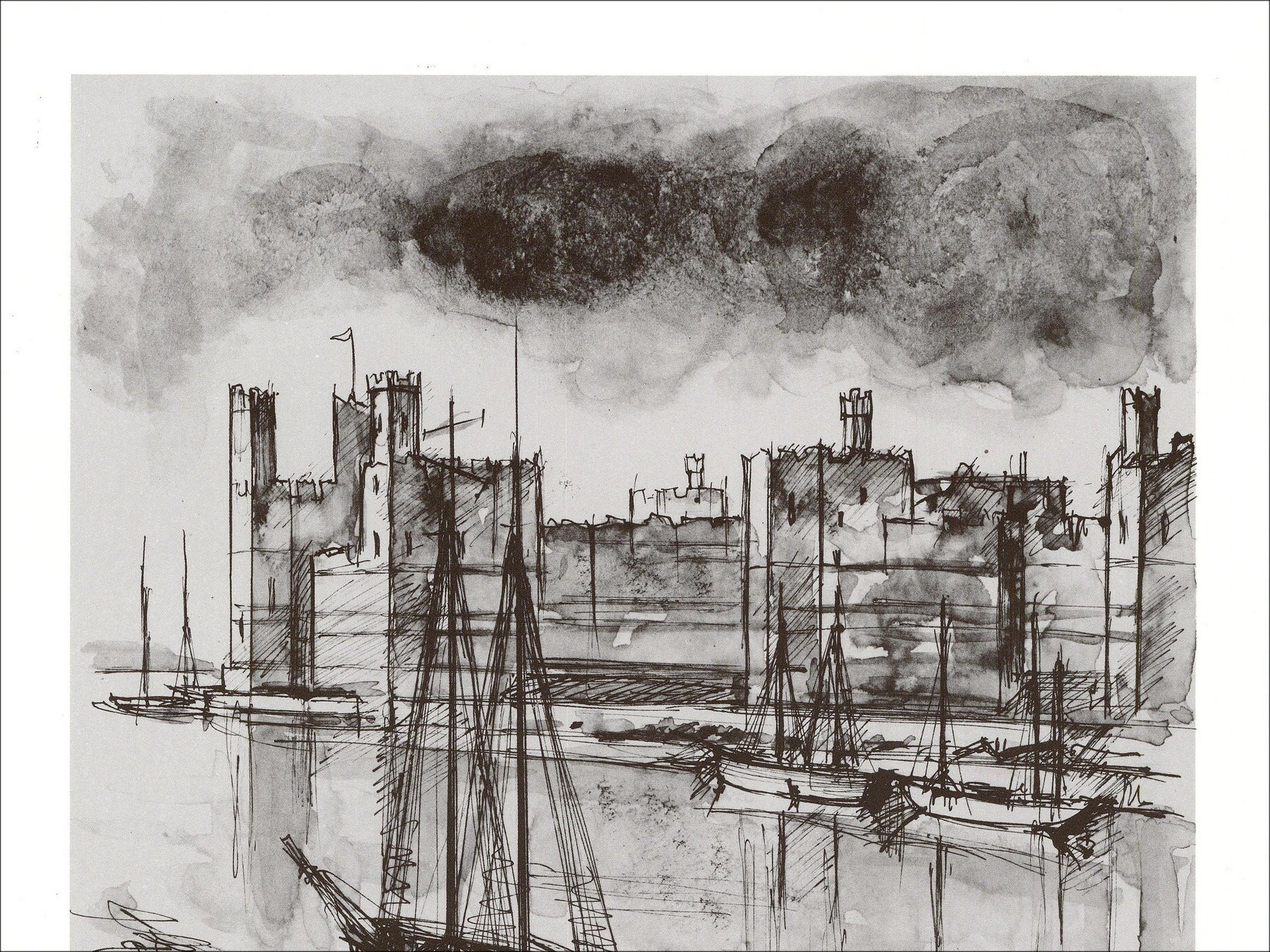 Guily Joffrin - Castle Carnarvon, Lithografie