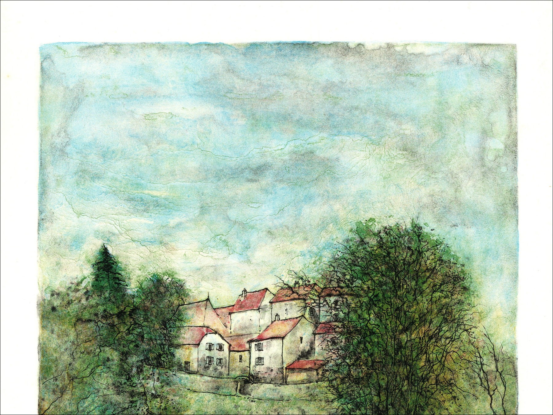 Bernard Gantner – Village Creek, litografía