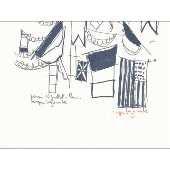 Roger Bezoms - 14 luglio - Parigi, Litografia