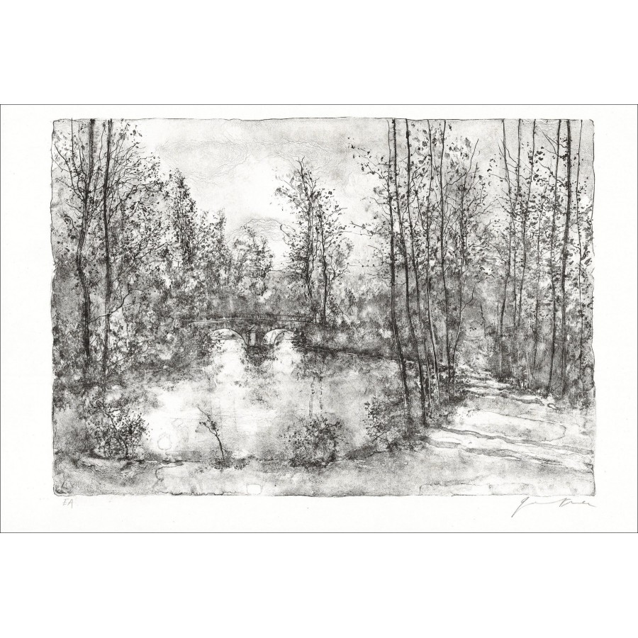 Bernard Gantner - de brug, ondertekende lithografie