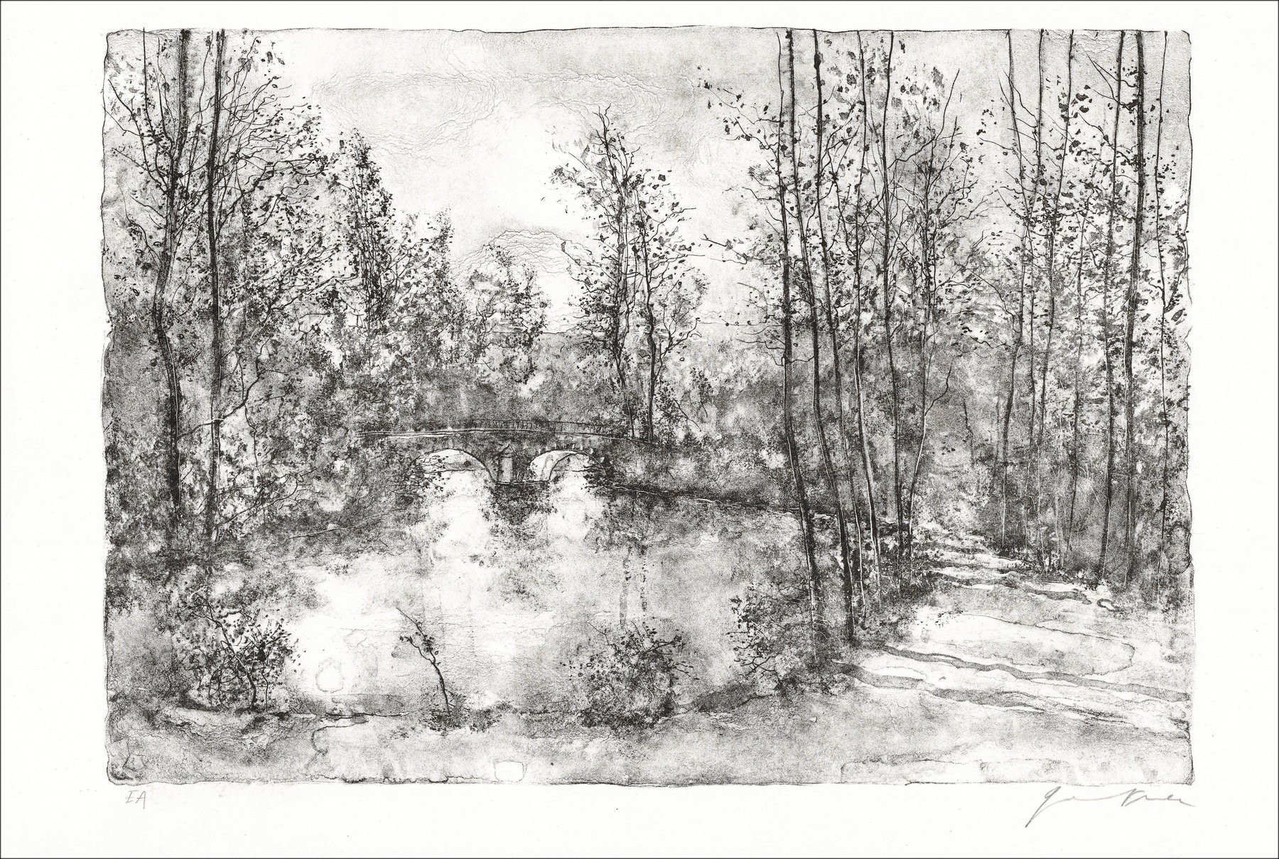 Bernard Gantner – Le Pont, lithograph signed