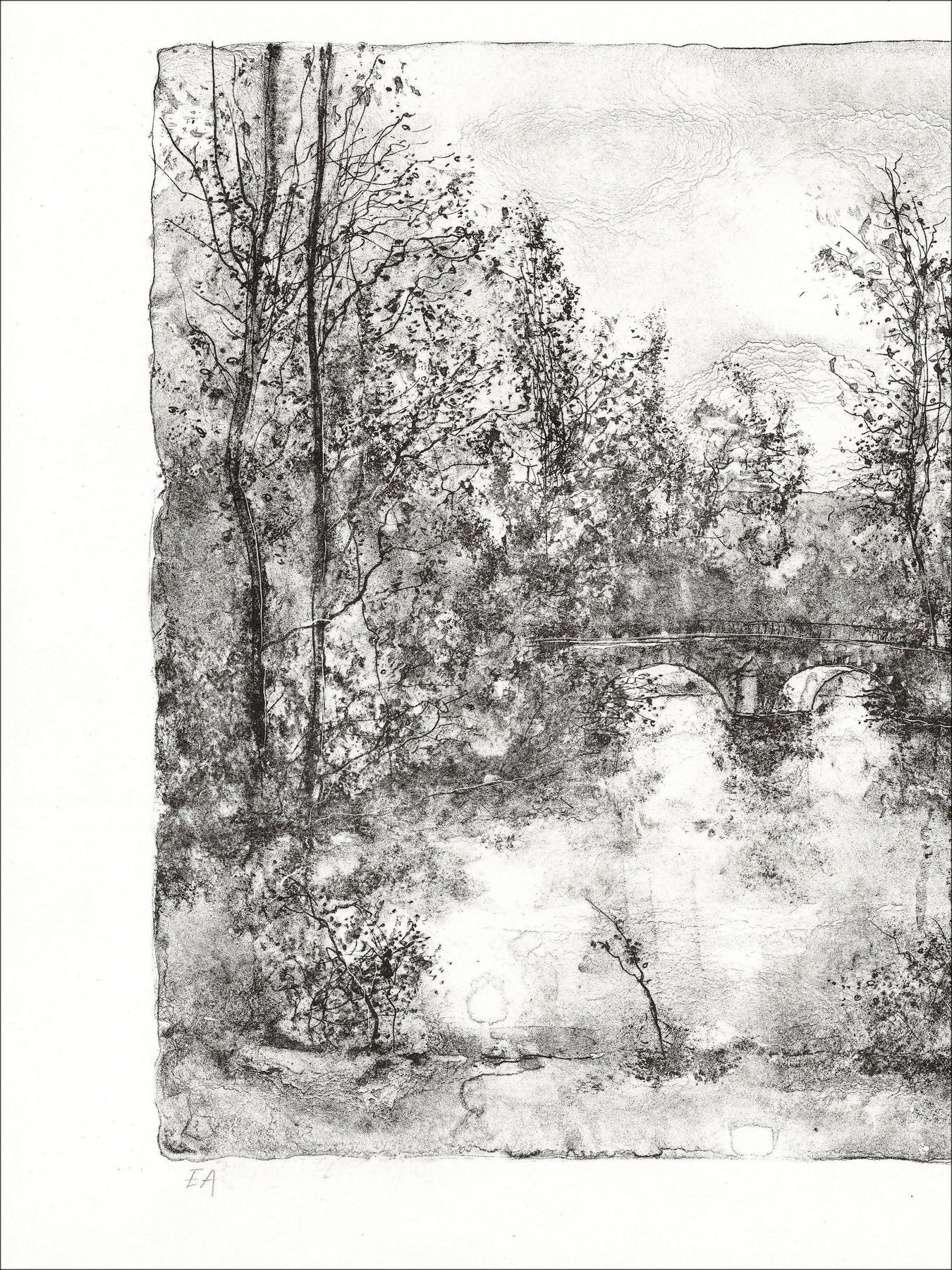 Bernard Gantner – Le Pont, lithographie signée