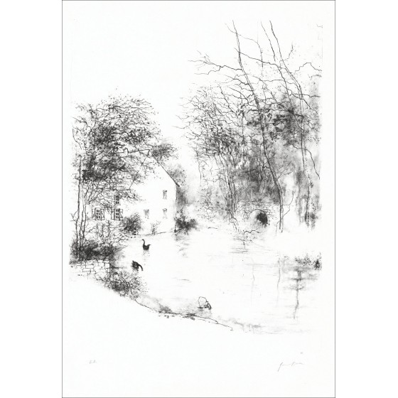 Bernard Gantner – The Pond, litografía firmada