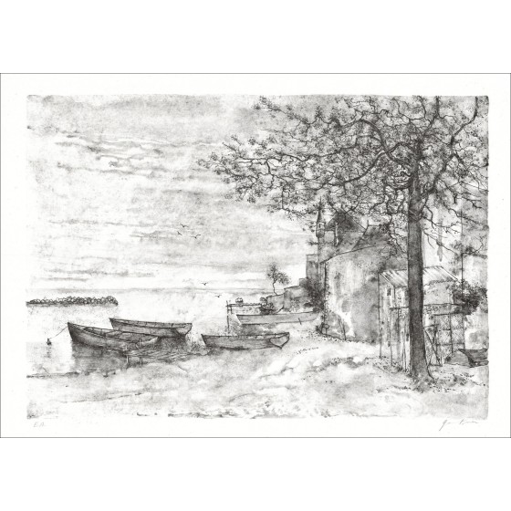 Bernard Gantner - Le barche, Litografia firmata