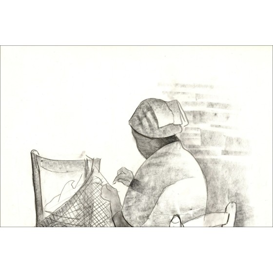 Louis Toffoli - Originalzeichnung "Filet Remailler" 58x44cm