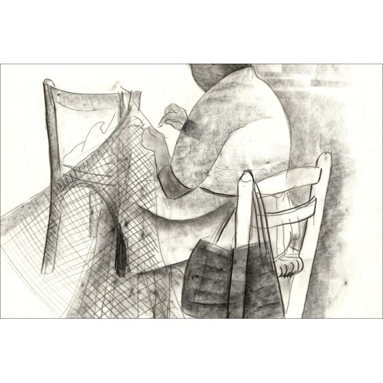 Louis TOFFOLI - Original drawing "Fill fillet moulder" 58x44cm