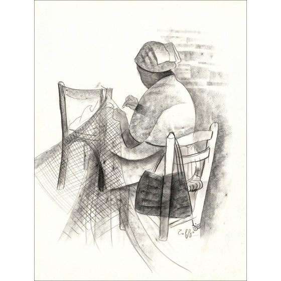 Louis Toffoli - Originele tekening "filet remailler" 58x44cm