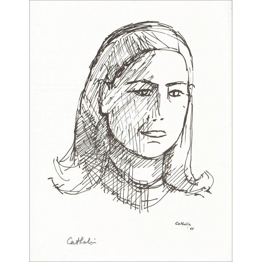 Bernard Cathelin - Portret, ondertekende lithografie